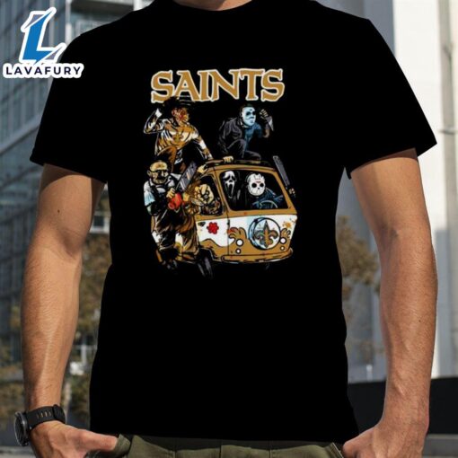 Horror Movies Characters New Orleans Saints Football Halloween 2024 Shirts