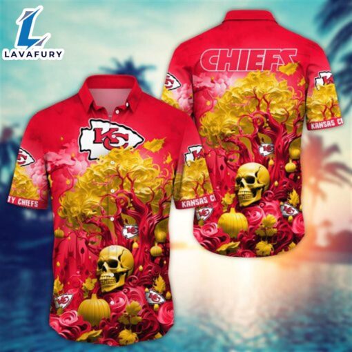 Kansas City Chiefs Halloween Skull Pumpkin – NFL Hawaiian Shirt