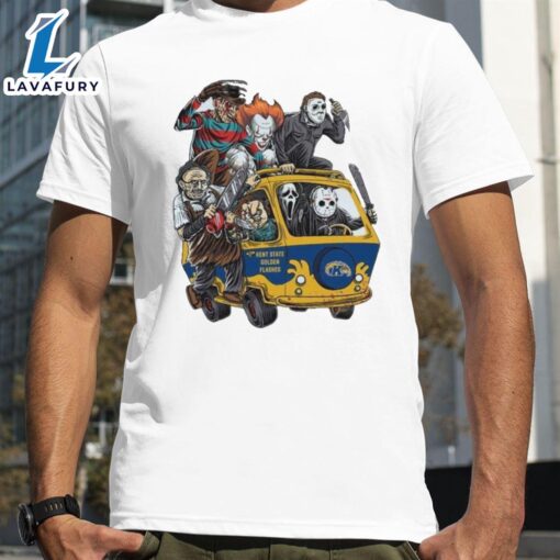 Kent State Golden Flashes Horror Movies Characters Bus Halloween 2024 T-Shirts