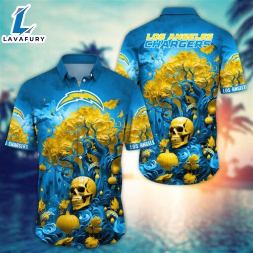 Los Angeles Chargers Halloween Skull Pumpkin – NFL Hawaiian Shirt