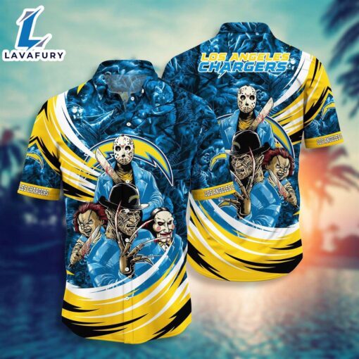 Los Angeles Chargers NFL  Halloween Horror Movies Hawaiian Shirts