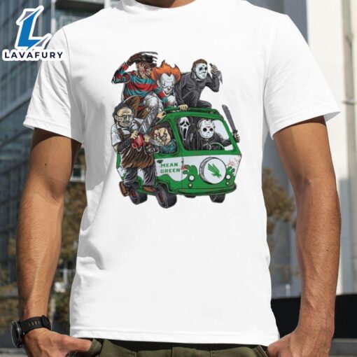 Mean Green Horror Movies Characters Bus Halloween 2024 T-Shirts