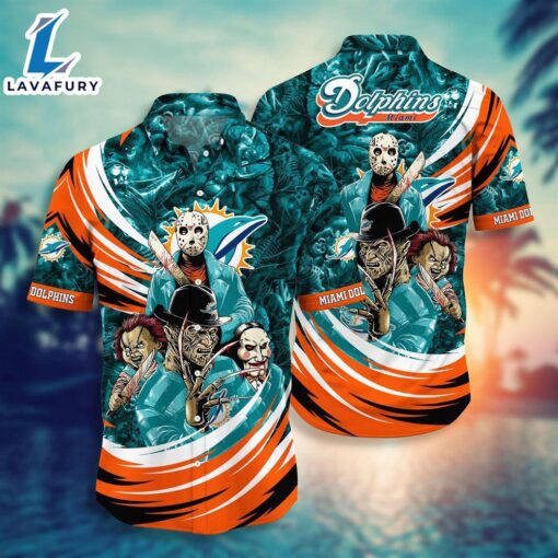 Miami Dolphins NFL Halloween Horror Movies Hawaiian Shirts