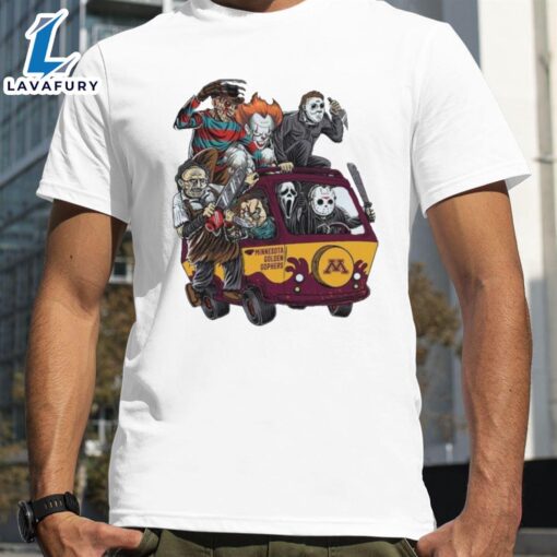 Minnesota Golden Gophers Horror Movies Characters Bus Halloween 2024 T-Shirts