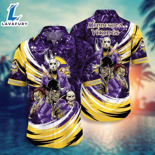 Minnesota Vikings NFL  Halloween Horror Movies Hawaiian Shirts