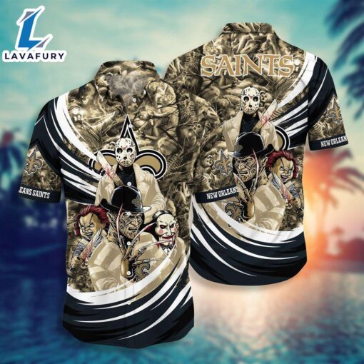 New Orleans Saints NFL  Halloween Horror Movies Hawaiian Shirts