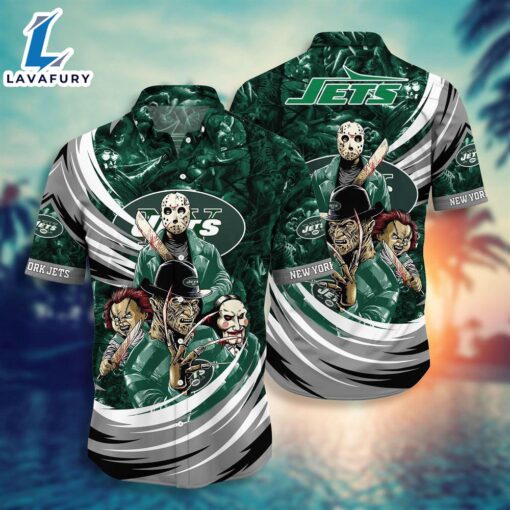 New York Jets NFL  Halloween Horror Movies Hawaiian Shirts