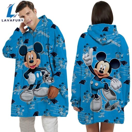 NFL Carolina Panthers Mickey Mouse Blanket Hoodie