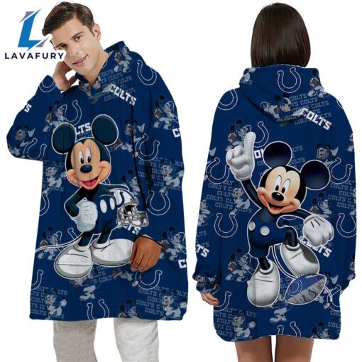 NFL Indianapolis Colts Mickey Mouse Blanket Hoodie