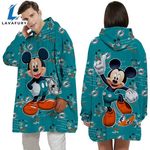 NFL Miami Dolphins Mickey Mouse Blanket Hoodie