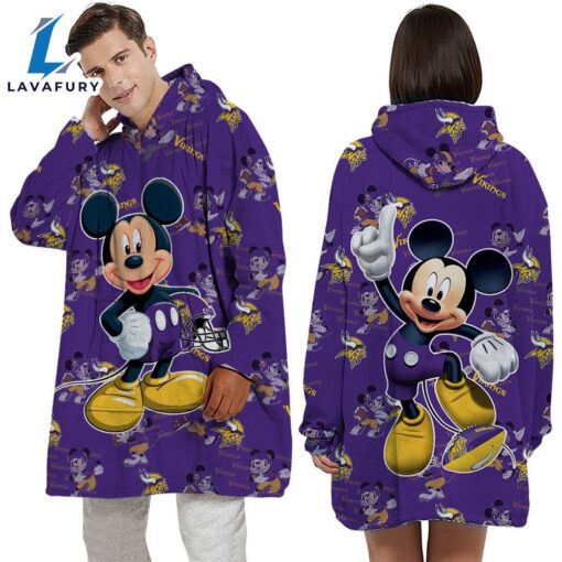 NFL Minnesota Vikings Mickey Mouse Blanket Hoodie