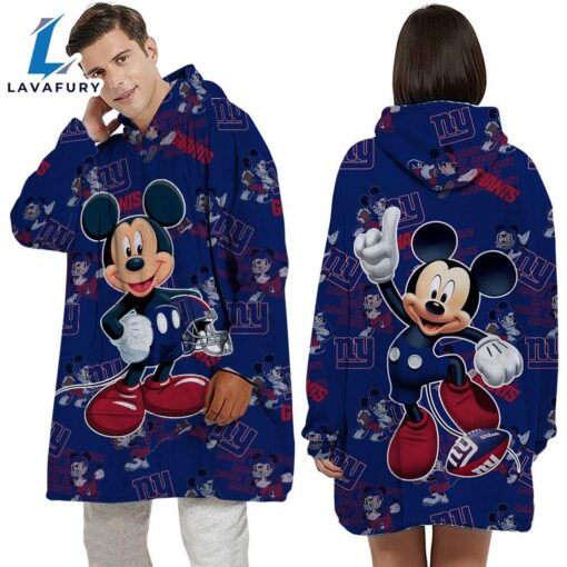 NFL New York Giants Mickey Mouse Blanket Hoodie