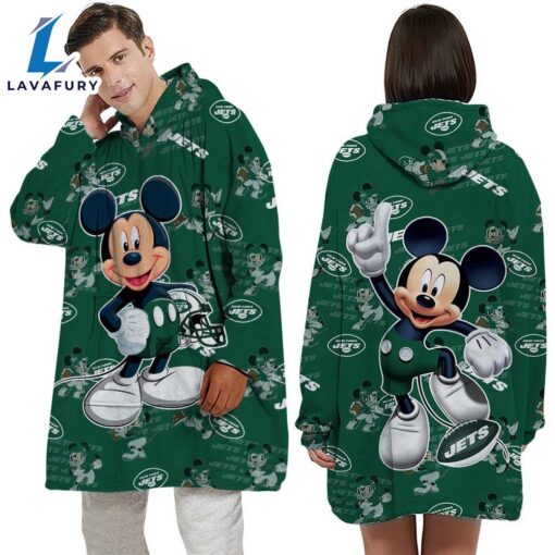 NFL New York Jets Mickey Mouse Blanket Hoodie