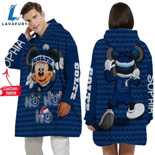 Personalized NFL Indianapolis Colts Disney Mickey Blanket Hoodie