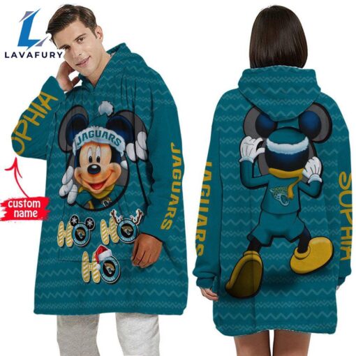 Personalized NFL Jacksonville Jaguars Disney Mickey Blanket Hoodie