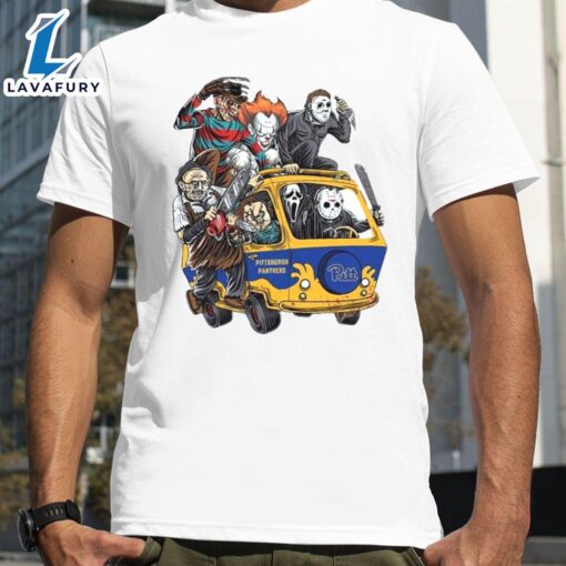 Pittsburgh Panthers Horror Movies Characters Bus Halloween 2024 T-Shirts