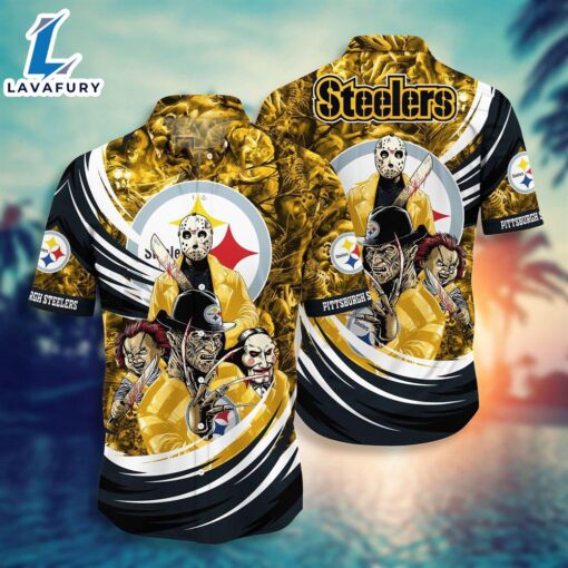 Pittsburgh Steelers NFL  Halloween Horror Movies Hawaiian Shirts