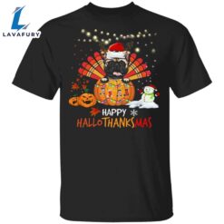 Pug Happy HalloThanksMas Shirt Thanksgiving…