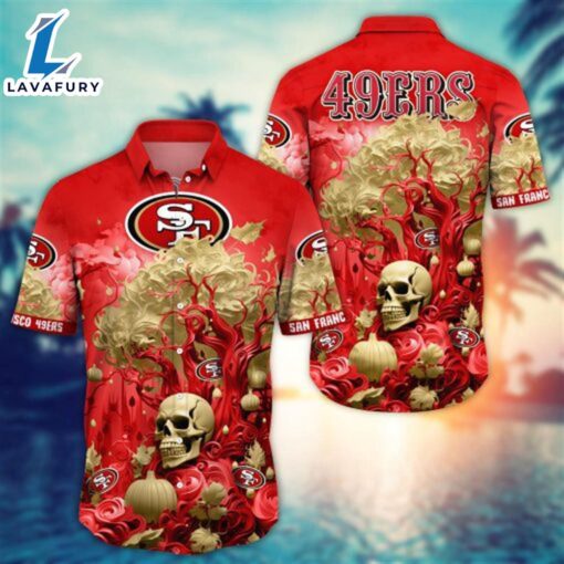 San Francisco 49ers Halloween Skull Pumpkin – NFL Hawaiian Shirt