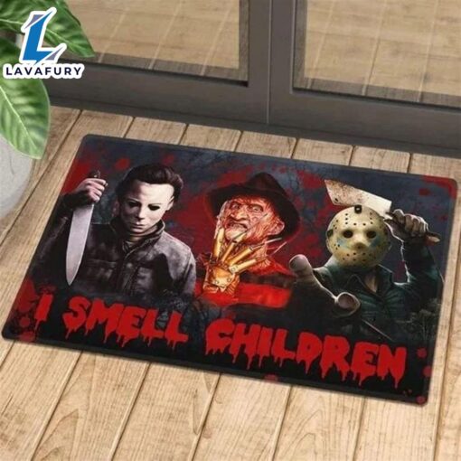 Scary Halloween Decorations Funny Welcome Horror Movie Characters Doormat