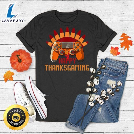 Thanksgiving Gamer Turkey Gaming Controller Kids Boys Men T-Shirt