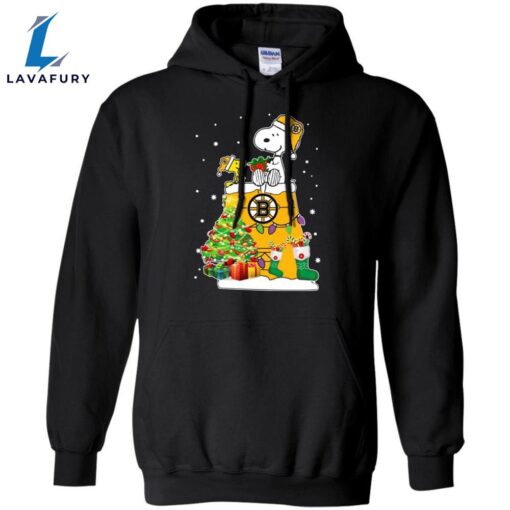 This Awesome Boston Bruins Snoopy & Woodstock Christmas Shirt Hoodie