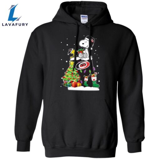 This Awesome Carolina Hurricanes Snoopy &Amp Woodstock Christmas Shirt Hoodie