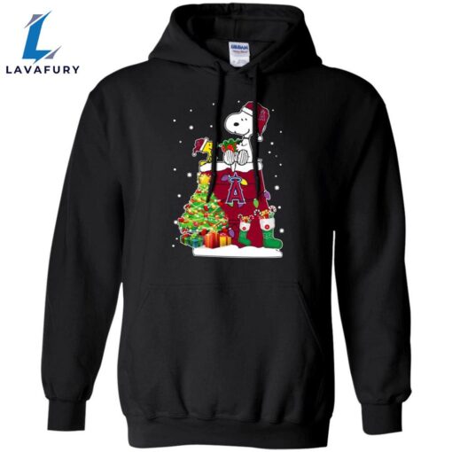 This Awesome Los Angeles Angels Snoopy &Amp Woodstock Christmas Shirt Hoodie