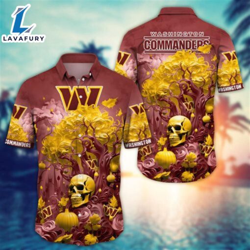 Washington Commanders Halloween Skull Pumpkin – NFL Hawaiian Shirt