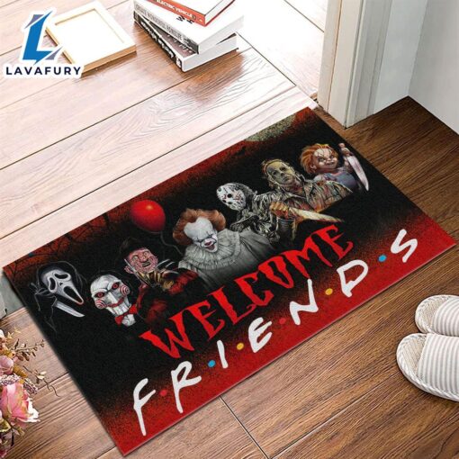 Welcome Friends Horror Characters Movies Halloween 2024 Doormat