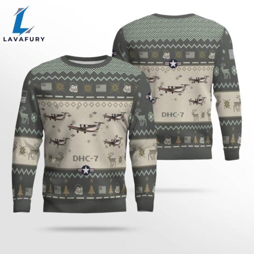 Air Force Ugly Christmas Sweater, De Havilland Canada DHC-7 DHC7 Aircraft  Ugly Christmas Sweater