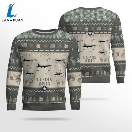 Air Force Ugly Christmas Sweater, EC-135 ARIA EC135 Aircraft  Ugly Christmas Sweater