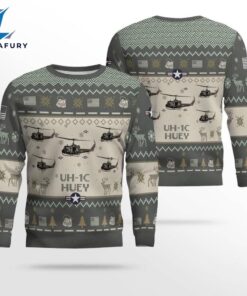 Air Force Ugly Christmas Sweater, UH-1C Huey Gunship UH1C Aircraft  Ugly Christmas Sweater