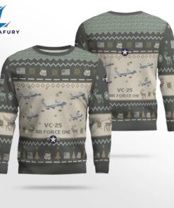 Air Force Ugly Christmas Sweater, VC-25 Air Force One Aircraft  Ugly Christmas Sweater