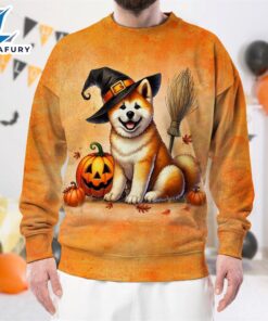 Akita Dog In Spooky Autumn…