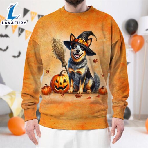 Australian Cattle Dog In Spooky Autumn Halloween 3D Shirt