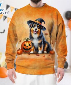 Australian Shepherd Dog In Spooky…