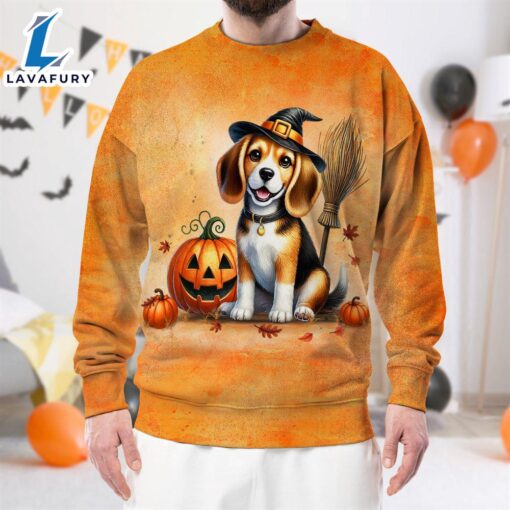 Beagle Dog In Spooky Autumn Halloween 3D Shirt