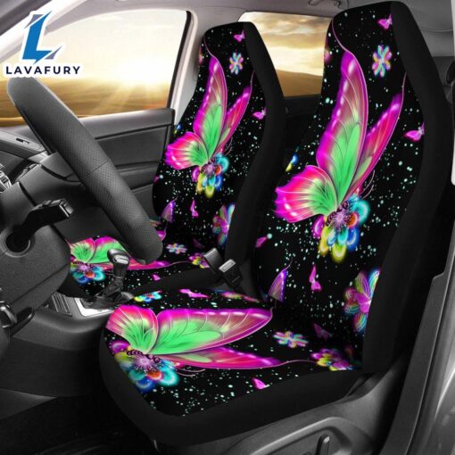 Best Brilliant Colorful Butterfly Premium Custom Car Seat Covers Decor Protector