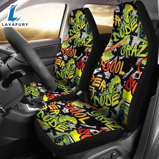 Best Cool Abstract Bright Graffiti Pattern Premium Custom Car Seat Covers Decor Protector