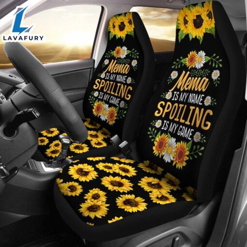 Best Mema Is My Name Spoiling Is My Game Sunflower Seat Covers Car Decor Car Protector