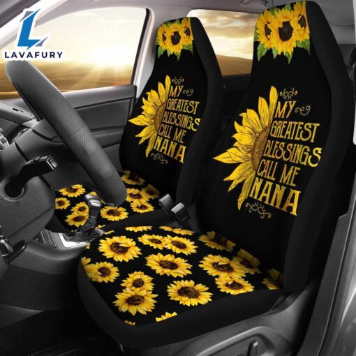 Best My Greatest Blessings Call Me Nana Sunflower Premium Custom Car Seat Covers Decor Protector