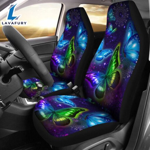 Best New Neon Butterfly Premium Custom Car Seat Covers Decor Protector