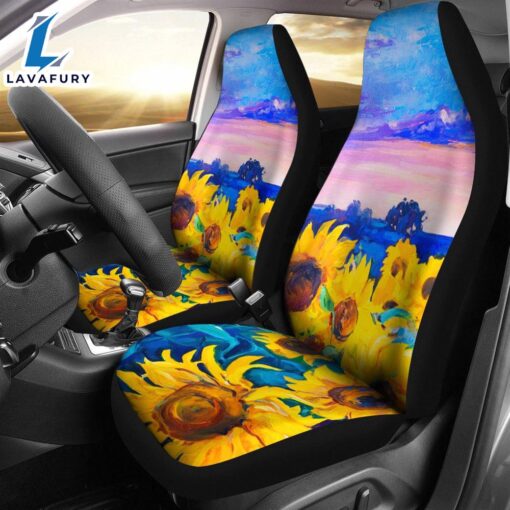 Best Painting Sunflower Hd Premium Custom Car Seat Covers Decor Protector