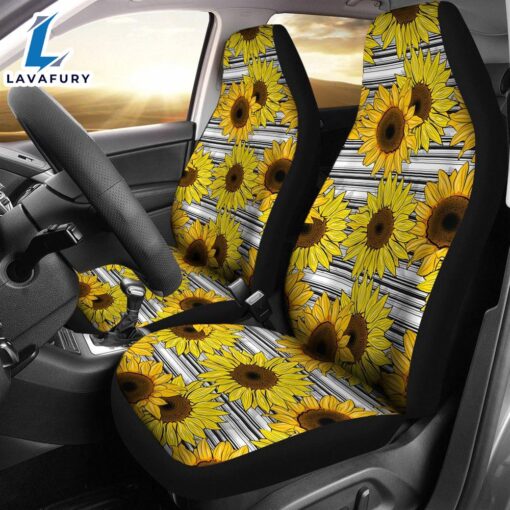 Best Sunflower Art Pattern Premium Custom Car Seat Covers Decor Protector