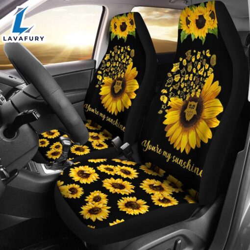 Best Sunflower Owl You Are My Sunshine Premium Custom Car Seat Covers Decor Protector