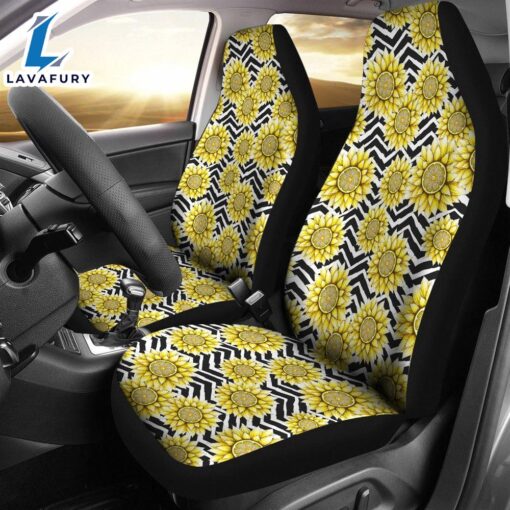 Best Sunflower Pattern Premium Custom Car Seat Covers Decor Protector