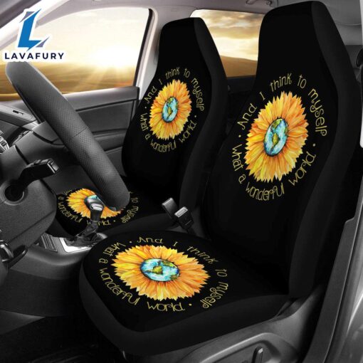 Best Sunflowers And I Think To Myself Premium Custom Car Seat Covers Decor Protector