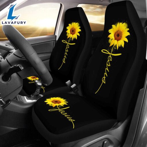 Best Sunflowers Jesus Premium Custom Car Seat Covers Decor Protector