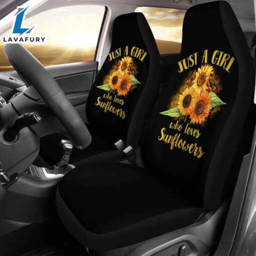 Best Sunflowers Just A Girl Who Loves Sunflowers Art Premium Custom Car Seat Covers Decor Protector